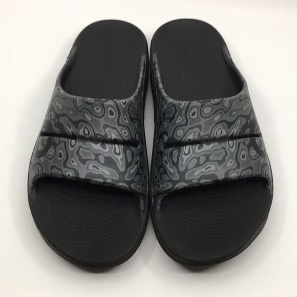 OOFOS OOah Camo Black Grey Recovery Slides Unisex EU 47 Men’s US 14 Women’s 16 main image 11